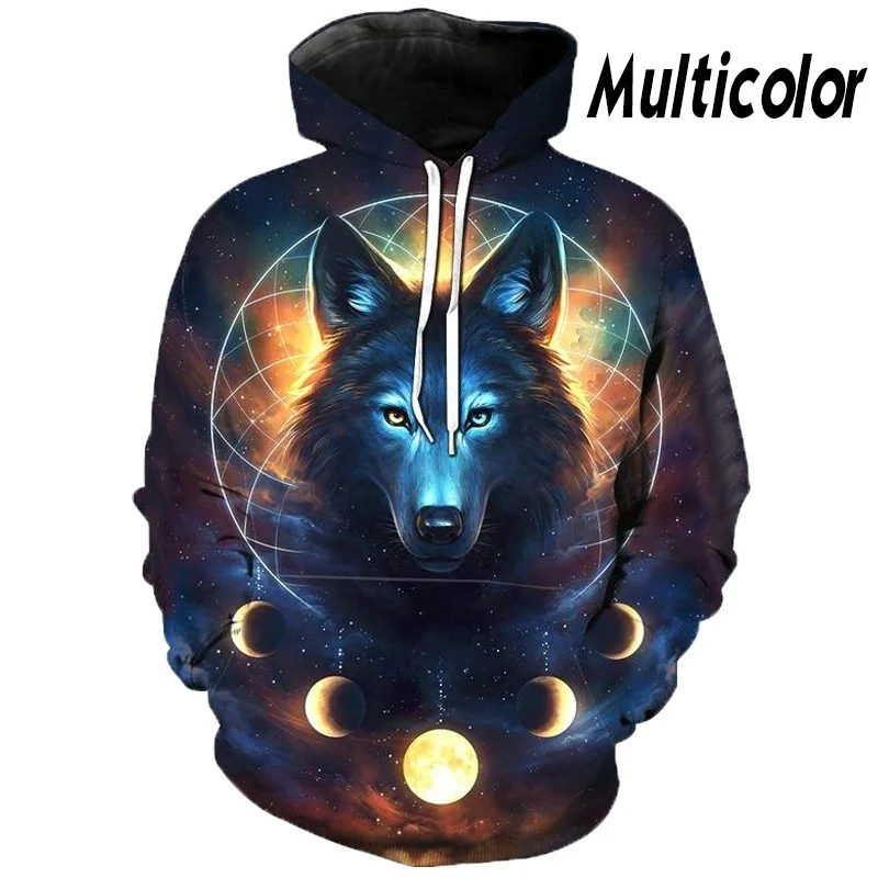 

2024 European And American Hot-sale 3d Printed Wolf Hoodie Fashion Long-sleeved Cool Pullover Personality Animal Sweatshirt 6XL