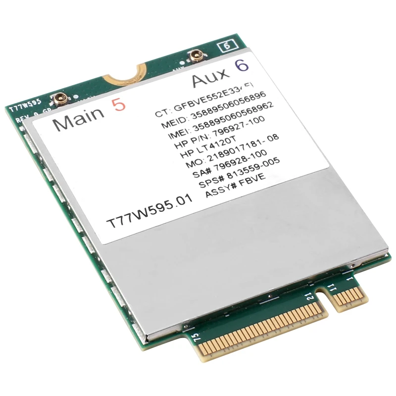 T77W595 4G LTE Card Module LT4120 796928-001 MDM9625 For HP Probook/Elitebook 820 840 850 G2 G3 4G Module Network Card
T77W595 4G LTE Card Module LT4120 796928-001 MDM9625 For HP Probook/Elitebook 820 840 850 G2 G3 4G Module Network Card