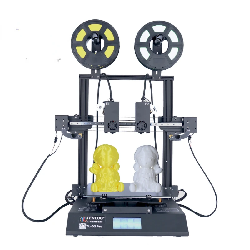 

TENLOG 3D Printer TL-D3 PRO With 7pcs TMC2209 Independent Dual BMG Extruder 280 Degree High Temperature Nozzle 600W Power Supply