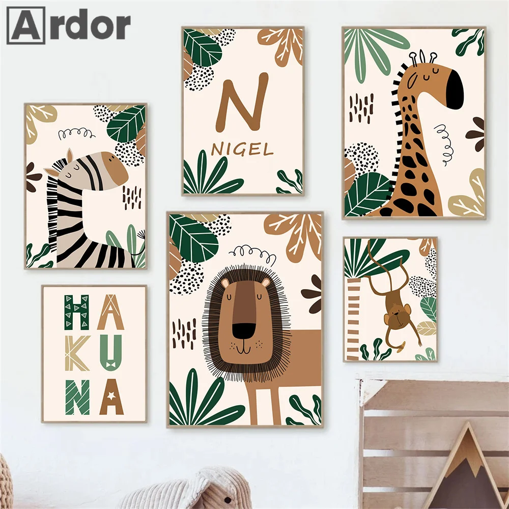 

Lion Giraffe Zebra Jungle Animals Nursery Wall Art Canvas Painting Nordic Posters And Prints Wall Pictures Baby Kids Room Decor