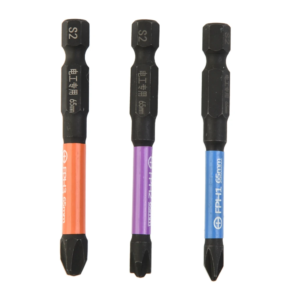 

3pcs 65mm Magnetic Special Cross Screwdriver Bit Nutdrivers PH1 PH2 PH3 For Socket Switch Power Electrician Power Tool