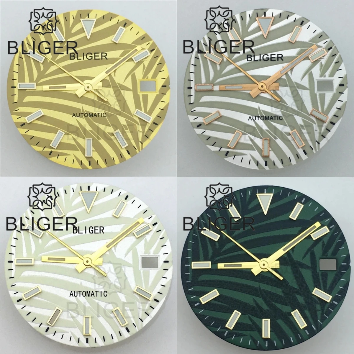 Циферблат BLIGER NH35 для часов, автоматический циферблат с зелеными, золотыми, серыми, розовыми/золотыми краями, индексом даты, окошком и подсветкой, 29 мм
Циферблат BLIGER NH35 для часов, автоматический циферблат с зелеными, золотыми, серыми, розовыми/золотыми краями, индексом даты, окошком и подсветкой, 29 мм