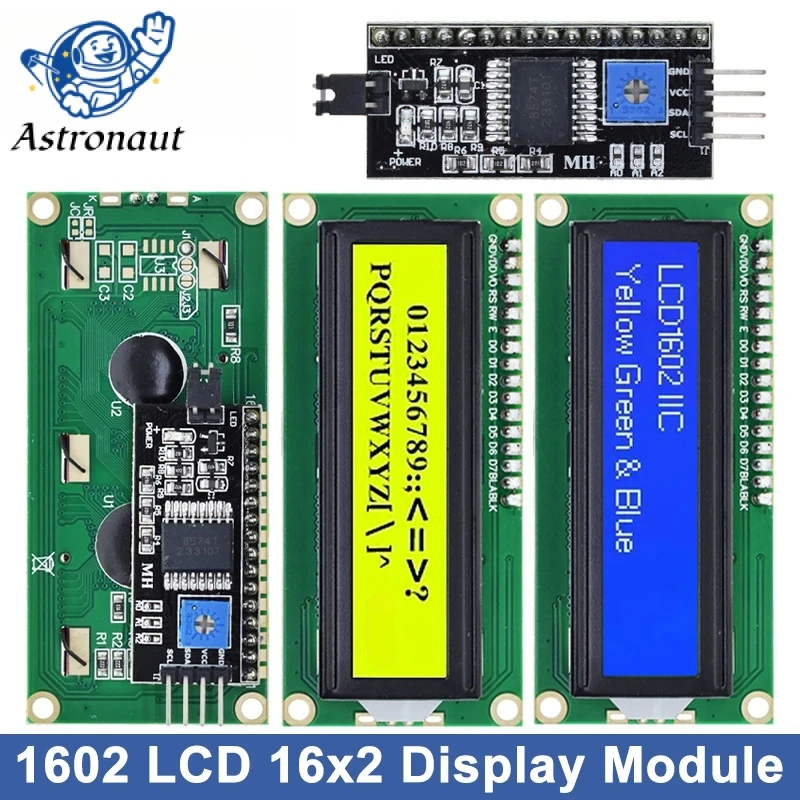 

LCD1602 1602 LCD Module Blue / Yellow Green Screen 16x2 Character LCD Display PCF8574T PCF8574 IIC I2C Interface 5V for arduino