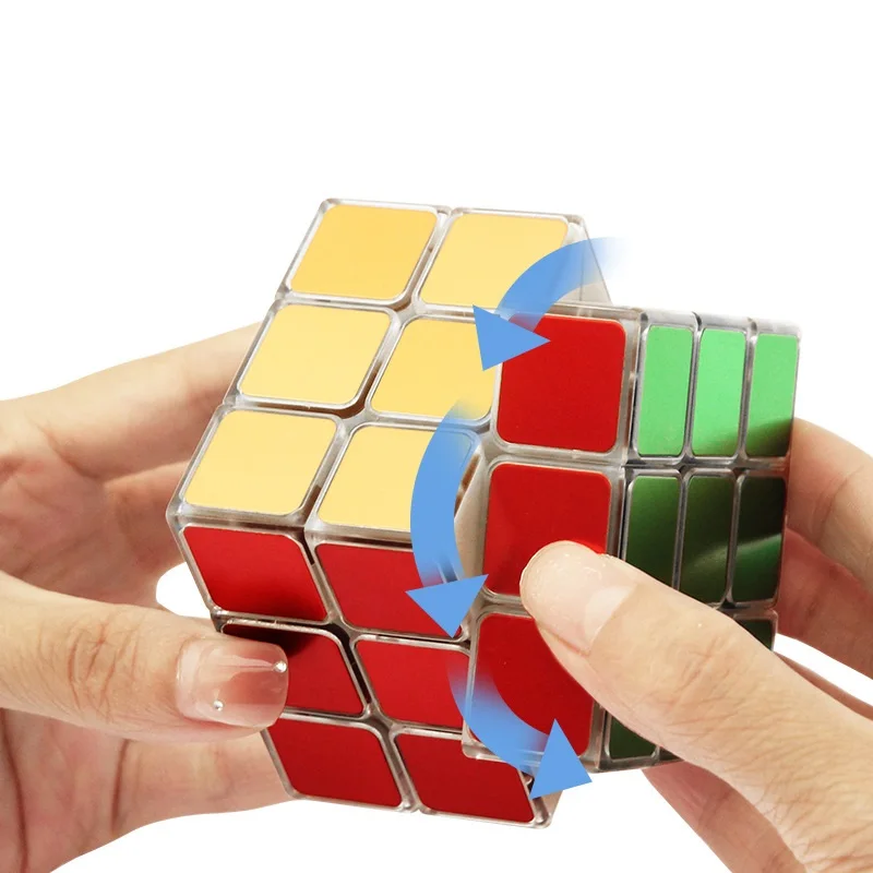 

Metallic 3x3 Magic Cube Alloy Metal Stickers Fidget Puzzle Rubix Speed Кубик Рубика 3x3x3 Magico Cubo RubiC Hungarian Cibo Toy