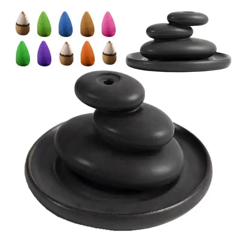 

Backflow Incense Burner Zen Stone Ceramic Holder Creative Personality Incense Holder New Tea Ceremony Decoration For Home Office