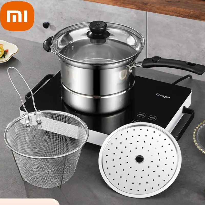Xiaomi Stainless Steel Multifunction Pot With Lid Deep Fryer With Basket Steamer French Fries Soup Noodle Induction Cooker Gas
Xiaomi Stainless Steel Multifunction Pot With Lid Deep Fryer With Basket Steamer French Fries Soup Noodle Induction Cooker Gas