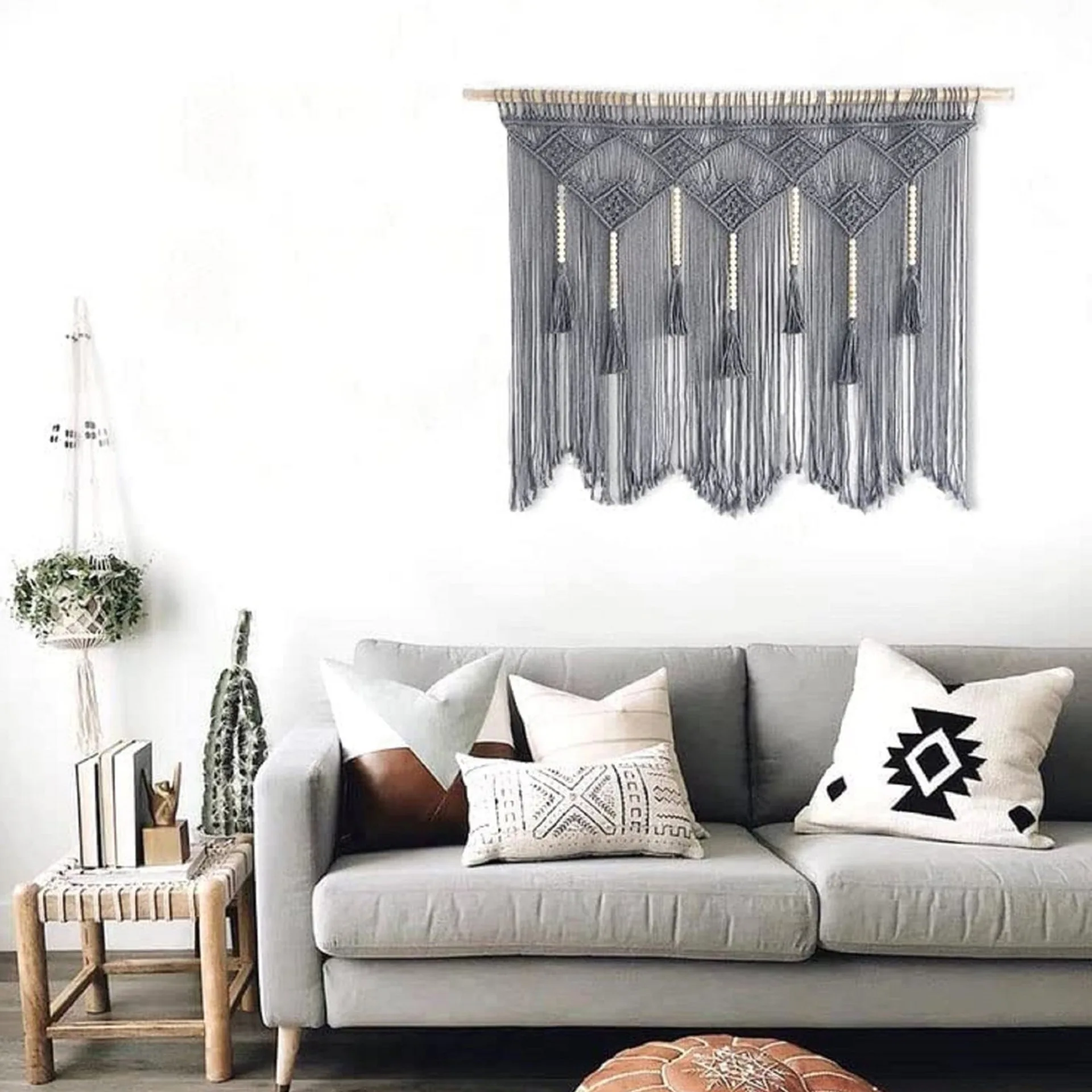 Handwoven Macrame Wall Tapestry - Earthy Boho Room Decor 6 S8a6b566e77a844b0b7404d561b7d2205T