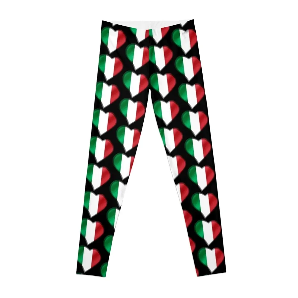 

Italian Flag - Italy - Heart Leggings Women's tights push up tights for Womens Leggings