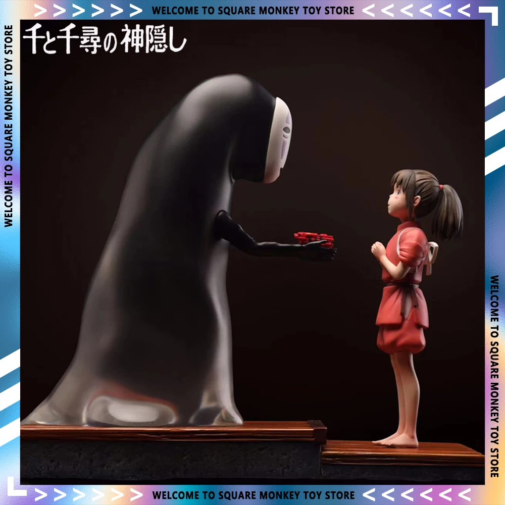 

Spirited Away Anime Figures Ogino Chihiro 2Pcs 13cm Action Figure No-Face Figurine Model Pvc Statue Doll Collectible Model Toys