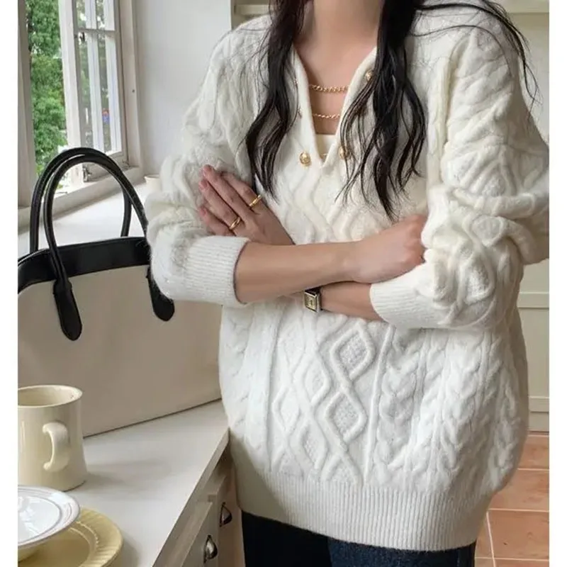 2024 Women New V-neck Pullover Knit Sweater Coat Female Autumn And Winter Jumper Knitwear Jacket Ladies Solid Color Knitted Tops
2024 Women New V-neck Pullover Knit Sweater Coat Female Autumn And Winter Jumper Knitwear Jacket Ladies Solid Color Knitted Tops
