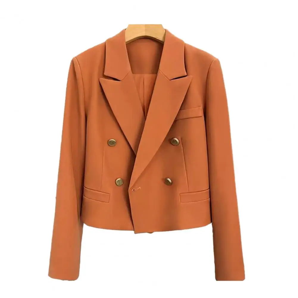 Women Suit Coat Professional Women's Double-breasted Office Coat Formal Business Style Solid Color Turn-down Collar for Work
Women Suit Coat Professional Women's Double-breasted Office Coat Formal Business Style Solid Color Turn-down Collar for Work