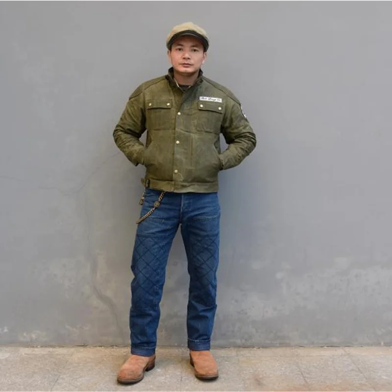 BOB DONG Vintage Waxed Cotton Jacket Short Style Motorcycle Stand-Up Collar Coat For Men Amekaji Oil Waxed Cloth Jacket
BOB DONG Vintage Waxed Cotton Jacket Short Style Motorcycle Stand-Up Collar Coat For Men Amekaji Oil Waxed Cloth Jacket