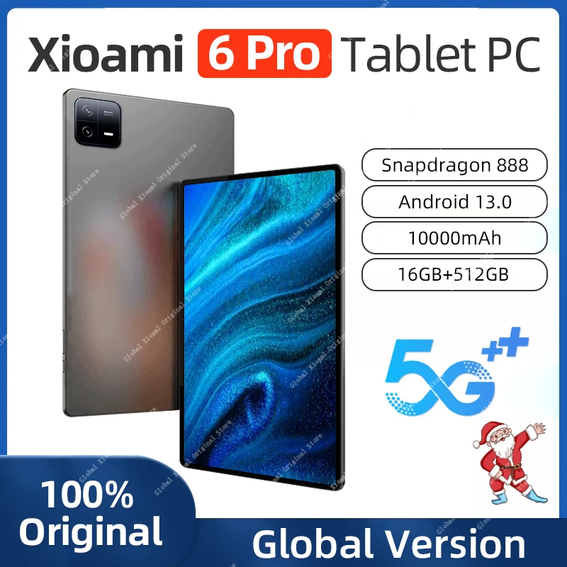 

Оригинальный планшет, 2024 дюймов, Android 13 Pad 6 Pro 16 ГБ + 512 ГБ, Snapdragon 888, планшеты, ПК, двойная SIM-карта, Wi-Fi, HD 4K Tab