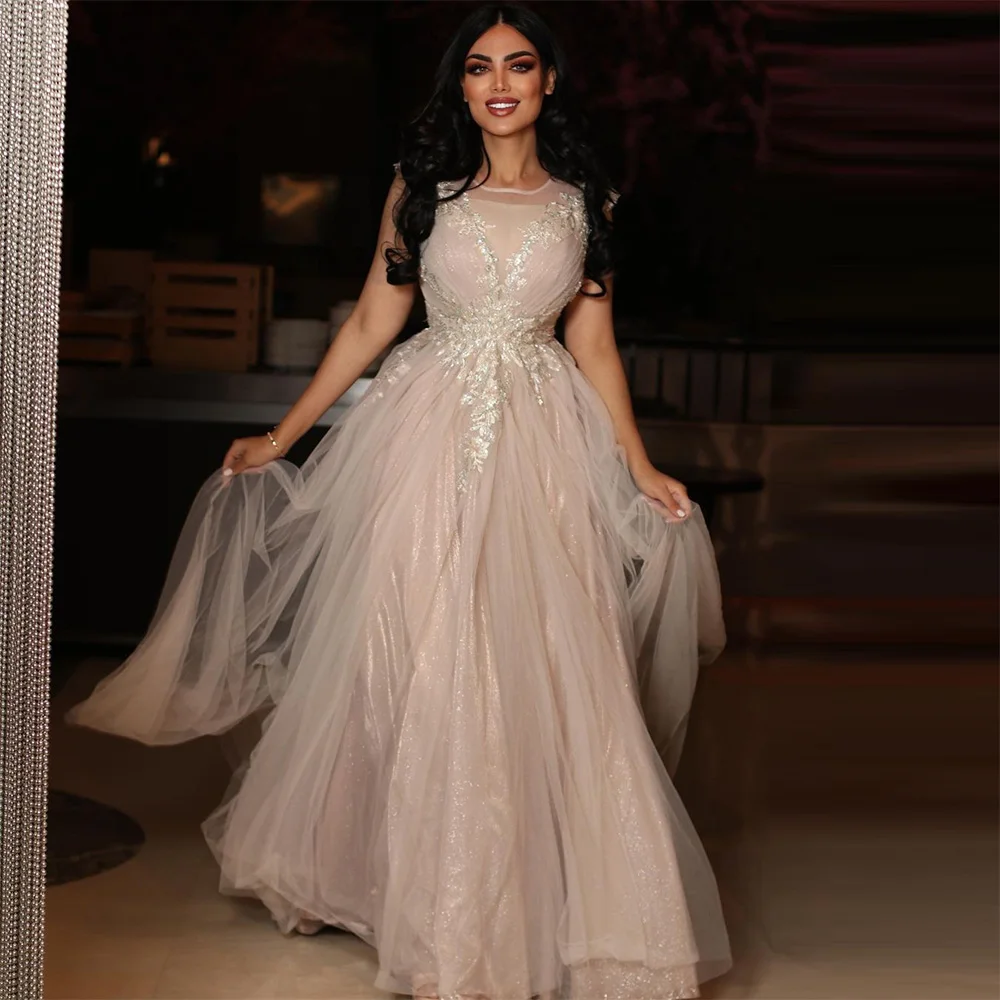 Sevintage Elegant Lace Appliques Beading Tulle Prom Dresses Sleeveless A-Line Evening Gowns Saudi Arabic Party Dress Dubai Women
Sevintage Elegant Lace Appliques Beading Tulle Prom Dresses Sleeveless A-Line Evening Gowns Saudi Arabic Party Dress Dubai Women