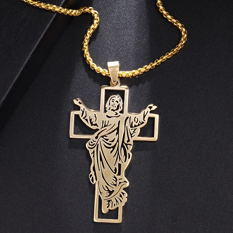 Stainless Steel Christian Jesus Cross Necklace Classic Fashion Couple Style High Quality Fashion Jewelry Gift
Stainless Steel Christian Jesus Cross Necklace Classic Fashion Couple Style High Quality Fashion Jewelry Gift
