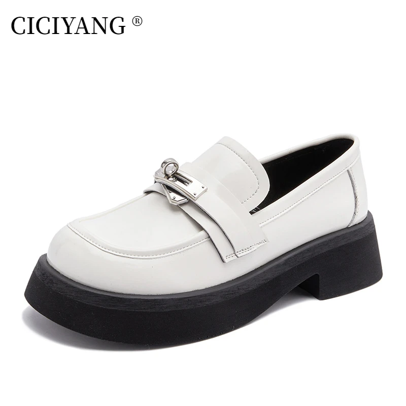CICIYANG Luxury Loafers for Women Genuine Leather 2024 New British Style Spring Shoes Wedge Platform Black Ladies Shoes Handmade
CICIYANG Luxury Loafers for Women Genuine Leather 2024 New British Style Spring Shoes Wedge Platform Black Ladies Shoes Handmade