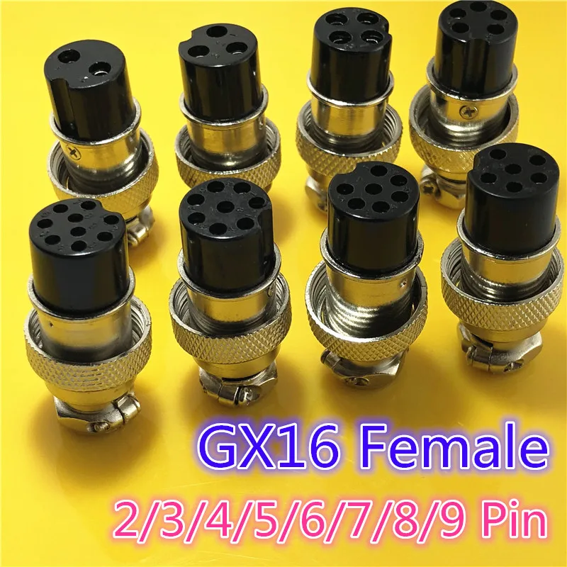 

GX16 2/3/4/5/6/7/8/9 Pin Female 16mm Wire Panel Circular Connector L80-87 Aviation Connector Socket Plug Free Shipping