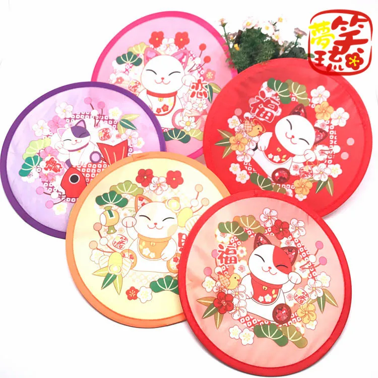 

5pcs Japanese Cloth Portable Folding Fan Min Fan Cool Summer Hand Fan Flying Disk Birthday Party Favors Wedding Gifts for Guests