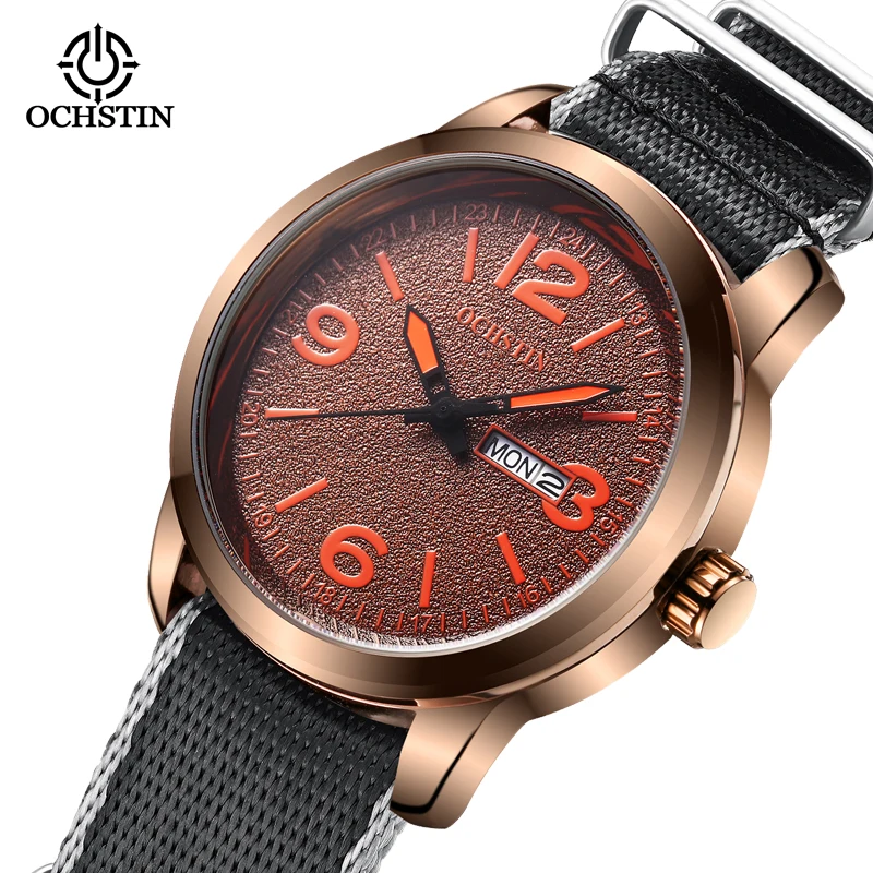 

OCHSTIN Man WristWatch Waterproof Auto Week Date Men Watch Military Top Brand Luxury Nylon Sport Business Male Clock Gift