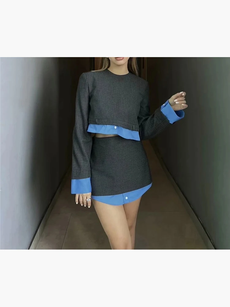 Chic Lady Fashion Plaid Print High Waist Autumn Short Skirts Women's 2023 New Casual Fake 2 Pieces Blue Mini Skirt Femme
Chic Lady Fashion Plaid Print High Waist Autumn Short Skirts Women's 2023 New Casual Fake 2 Pieces Blue Mini Skirt Femme