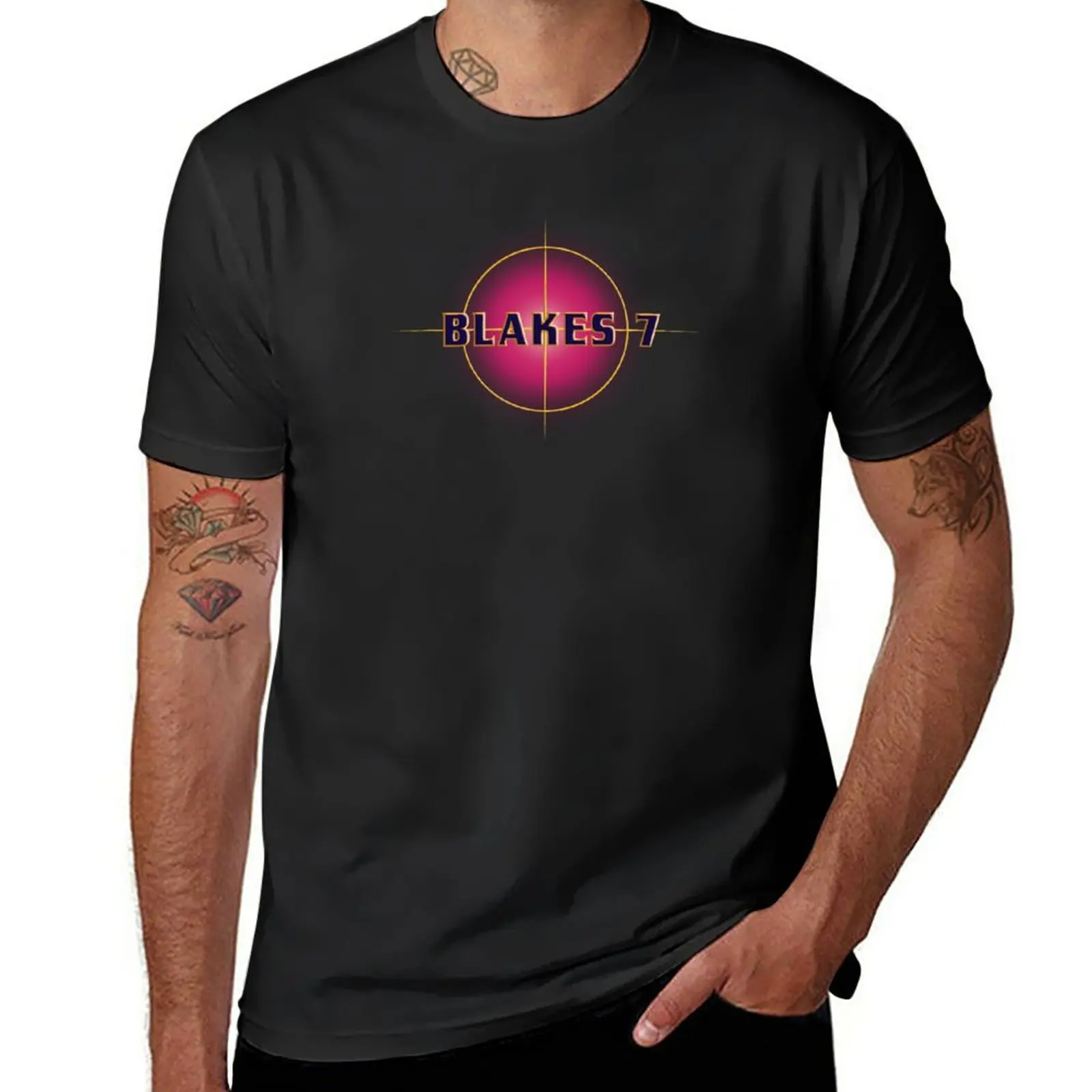 

Футболка с логотипом бренда Блейка из серий 7, милая одежда, футболка с коротким рукавом, мужские высокие футболки