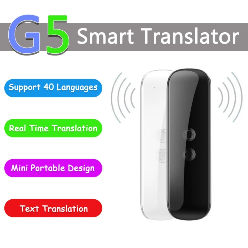 Smart Voice G5 Translator Smart Instant Real Time Voice 40 Languages Travel Business Translator for IPhone & Android
Smart Voice G5 Translator Smart Instant Real Time Voice 40 Languages Travel Business Translator for IPhone & Android