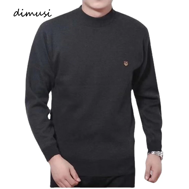 

DIMUSI Winter Mens O-Neck Sweater Casual Thick Warm Cashmere Turtleneck Pullover Men Slim Fit Classic Sweaters Knitwear Clothing