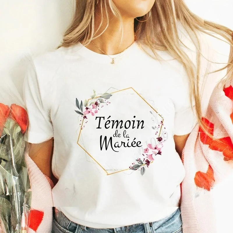 تي شيرت حفلة توديع العزوبية للفتيات الفرنسيات، قميص العروس المستقبلية، ملابس الزفاف، قميص فريق العروس مع تاج زهور، قمصان وصيفات الشرف تي شيرت حفلة توديع العزوبية للفتيات الفرنسيات، قميص العروس المستقبلية، ملابس الزفاف، قميص فريق العروس مع تاج زهور، قمصان وصيفات الشرف