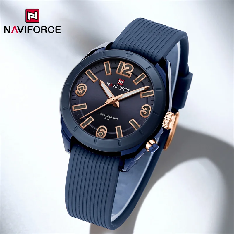 

NAVIFORCE 2024 New Fashion Women's Watches Ladies Waterproof Quartz Wristwatches Silicone Strap Luminous Clock Relogio Feminino