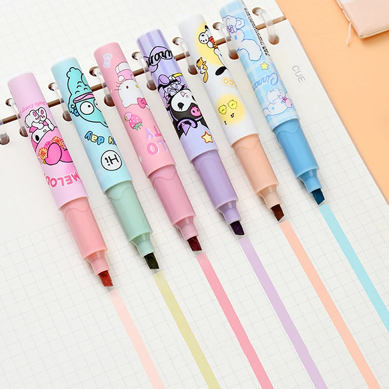 Sanrio Highlighter Marker Kuromi Melody Hello Kitty 6pcs Kawaii Stationery School Students Colorful Pen Multifunctional Pens
Sanrio Highlighter Marker Kuromi Melody Hello Kitty 6pcs Kawaii Stationery School Students Colorful Pen Multifunctional Pens