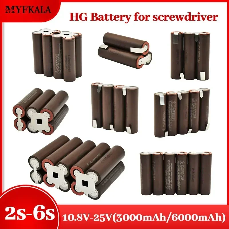 NEW 18650 HG2 3000mAh 6000mAh 20amps 3S 4S 5S 6S 8S 7.4V 12.6V 14.8V 18V 25.2V 29.6V for Screwdriver Batteries Weld Battery Pack
NEW 18650 HG2 3000mAh 6000mAh 20amps 3S 4S 5S 6S 8S 7.4V 12.6V 14.8V 18V 25.2V 29.6V for Screwdriver Batteries Weld Battery Pack