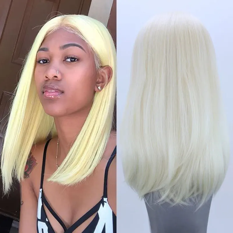 

Bombshell Blonde #613 Synthetic Lace Front Wigs Bob Glueless High Quality Heat Resistant Fiber Pre Plucked Hairline For Women