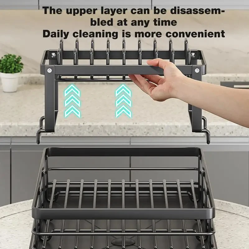 Dish Drying Rack Adjustable Kitchen Plates Organizer with Drainboard Over Sink Countertop Cutlery Storage Holder
Dish Drying Rack Adjustable Kitchen Plates Organizer with Drainboard Over Sink Countertop Cutlery Storage Holder