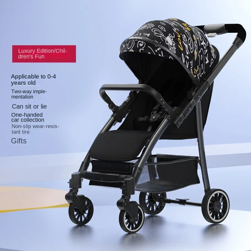 Lightweight Stroller Newborn Travel Stroller Two-way Swivel Seat High Landscape Foldable Stroller Shock Absorption Baby Stroller
Lightweight Stroller Newborn Travel Stroller Two-way Swivel Seat High Landscape Foldable Stroller Shock Absorption Baby Stroller