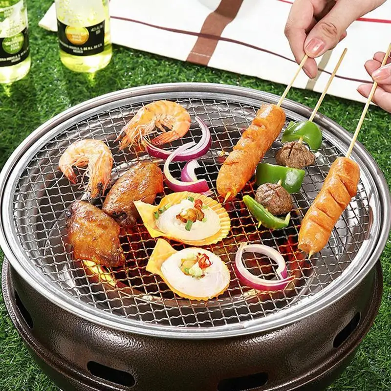 

Portable Grill Stove Charcoal Fire Meat Roasting Household Non-Stick Barbecue Stove Pan Outdoor Barbecue Oven Kitchen Supplies