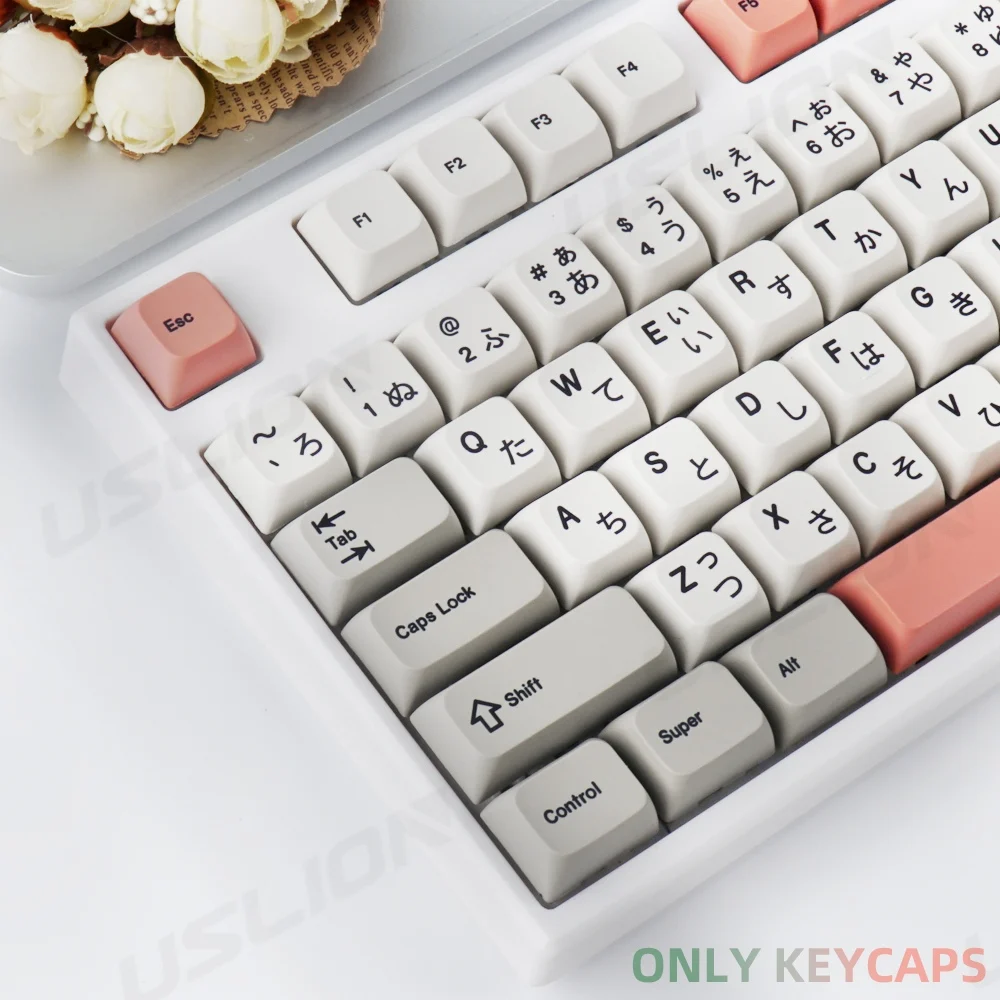 

138Keys Retro Cherry Profile Keycaps For 61/64/68/84/75/87/96/104 Keys Mechanical Keyboard PBT DYE-SUB English Japanese Key Caps