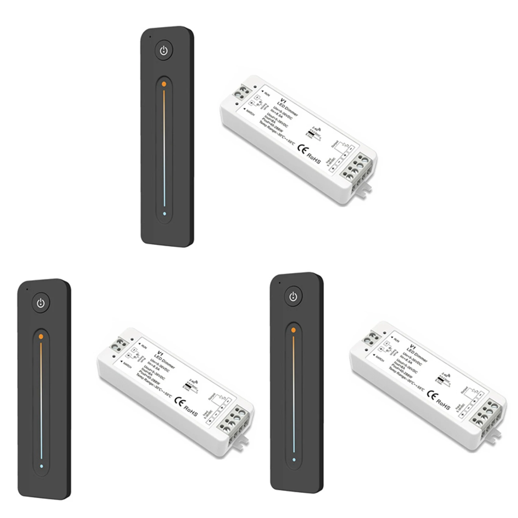 3X LED Dimmer 12V 5V 24V 36V 8A PWM Wireless RF Switch with 2.4G Brightness Contact Remote for LED Single Color Strip
3X LED Dimmer 12V 5V 24V 36V 8A PWM Wireless RF Switch with 2.4G Brightness Contact Remote for LED Single Color Strip