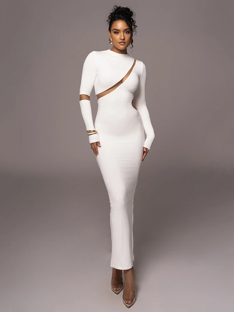 Mozision Turtleneck Long Sleeve Bodycon Maxi Dress For Women Autumn New Patchwork Hollow Out Club Party Sexy Long Dress Vestidos
Mozision Turtleneck Long Sleeve Bodycon Maxi Dress For Women Autumn New Patchwork Hollow Out Club Party Sexy Long Dress Vestidos