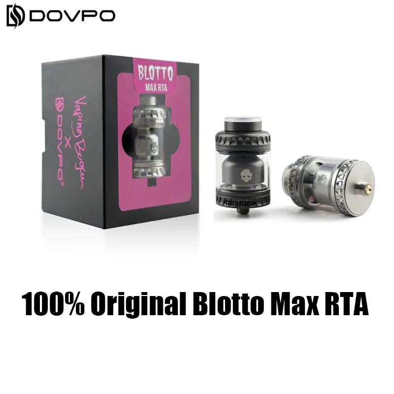

Original Dovpo Blotto Max RTA Tank For 510 Electronic Cigarette Mod 3.8 Or 6.2ml Capacity 28MM Top Filling System Diameter