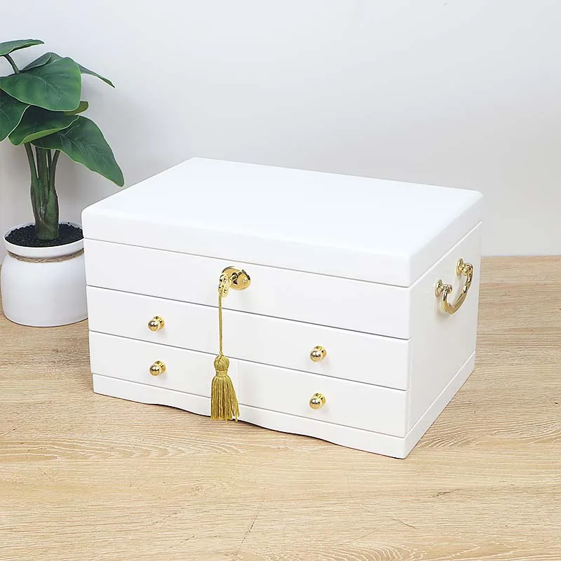 Three Layer Solid Wood Jewelry Box With Lock Wedding Ring Earring Storage Box Bracelet Jewelry Display Box Birthday Gift 2023New
Three Layer Solid Wood Jewelry Box With Lock Wedding Ring Earring Storage Box Bracelet Jewelry Display Box Birthday Gift 2023New