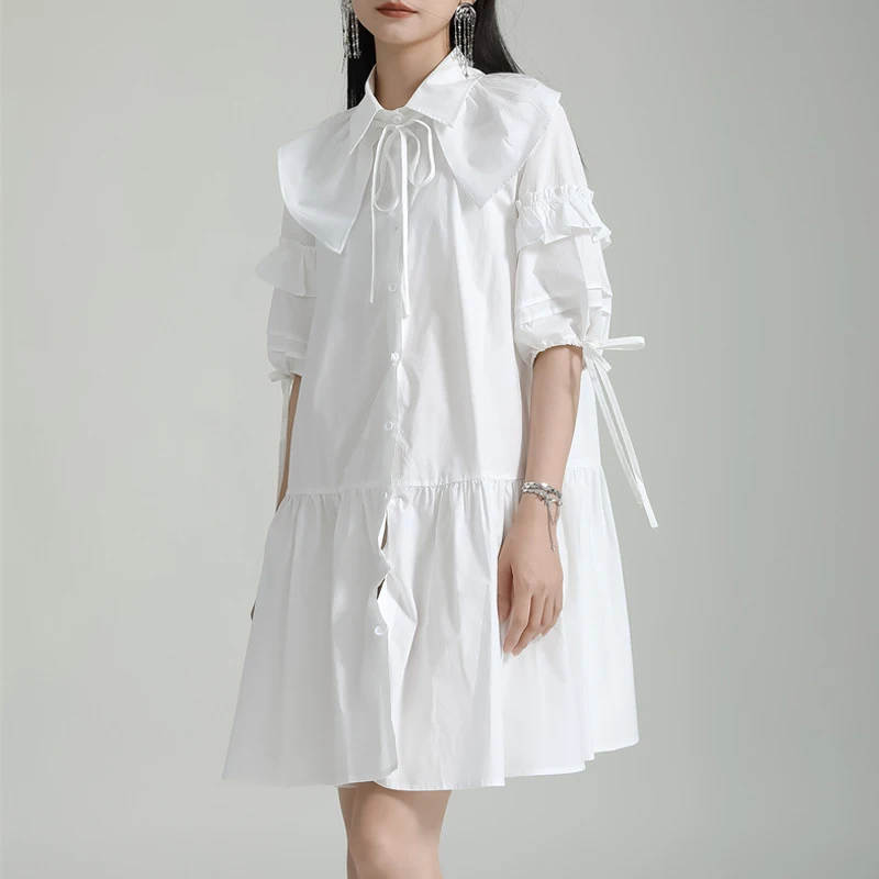 Johnature Loose Shirt Dresses Summer Women 2023 Collar Removable Puff Sleeve Solid Color Fashion Simple Loose Mini Dresses
Johnature Loose Shirt Dresses Summer Women 2023 Collar Removable Puff Sleeve Solid Color Fashion Simple Loose Mini Dresses