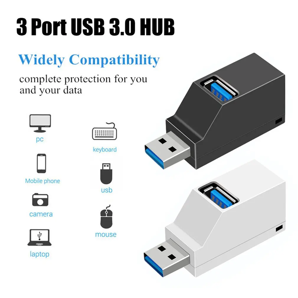

Концентратор USB 3,0, адаптер-удлинитель, мини-разветвитель, 3-портовый Высокоскоростной USB-разветвитель для передачи данных, док-станция для ПК и ноутбука