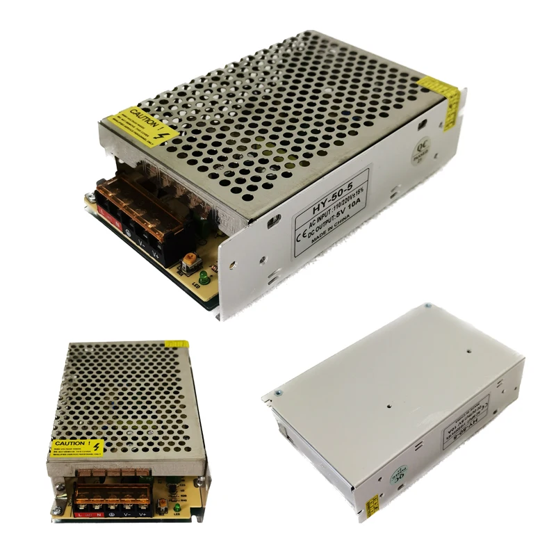 

5V 50W Power Supply Adapter Lights Strip Switch Driver Converter AC 110V/220V To DC 5V 10A Transformer For LED Bar Modules