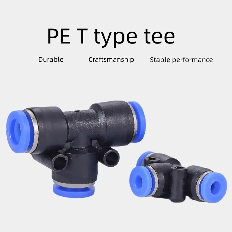 

Quick connector PE tracheal t-tee Plastic Quick Plug pneumatic connector PE 4/6/8/10/12/16mm