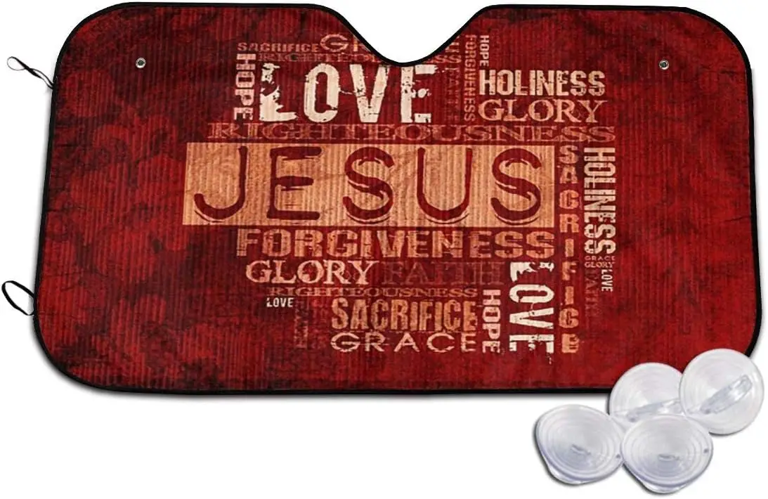 Car Windshield Sun Shade Love Jesus Religious UV Protection Foldable Auto Sunshade for Car Prevent Your Car From Sun Heat
Car Windshield Sun Shade Love Jesus Religious UV Protection Foldable Auto Sunshade for Car Prevent Your Car From Sun Heat