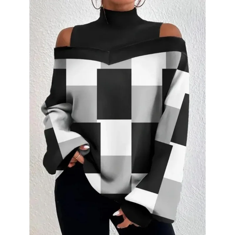 Neck Off Shoulder Long Sleeve Loose Pullover Tshirt Women Autumn Fashion Print Off Shoulder Top Women Casual Round
Neck Off Shoulder Long Sleeve Loose Pullover Tshirt Women Autumn Fashion Print Off Shoulder Top Women Casual Round