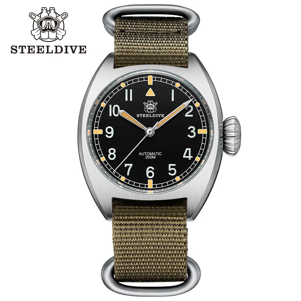 

STEELDIVE Official SD1907 Luxury Small Watch 200M Waterproof NH35 Movement Swiss C3 BGW9 Luminous Mechanical Dive Wristwatch