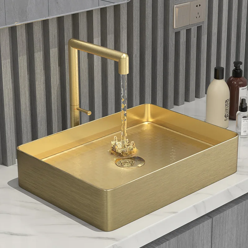 Роскошная матовая Золотая прямоугольная раковина 480*380*120 мм раковина Высококачественная Золотая раковина Современный дизайн из нержавеющей стали SUS304
Роскошная матовая Золотая прямоугольная раковина 480*380*120 мм раковина Высококачественная Золотая раковина Современный дизайн из нержавеющей стали SUS304