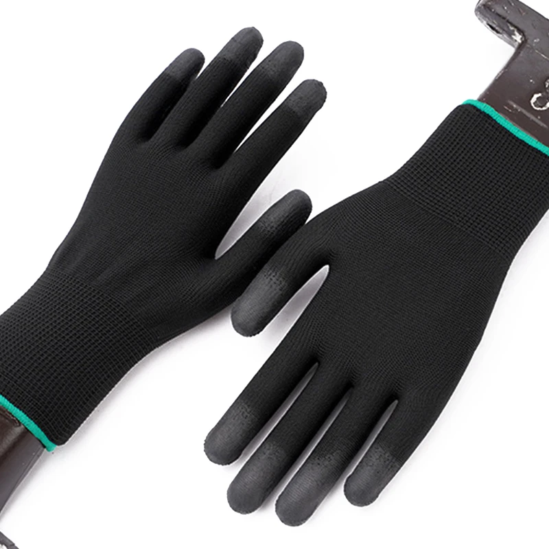 

2/5/10 Pairs Working Gloves Pu Coated Palm Coated Finger Antiskid Labor Gloves Antiskid Breathable Gloves Wear Resistant