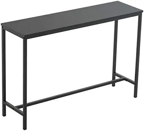 

Industrial Sofa Console Table - Solid MDF Construction - Black Oak Finish Entryway Hall Table Small tables